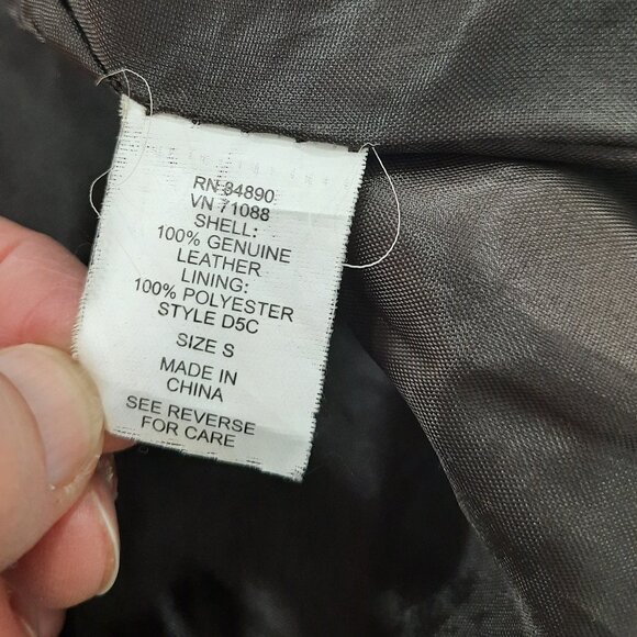 Vtg 90s structured brown leather jacket - Tudor Court brand - Picture 8 of 15